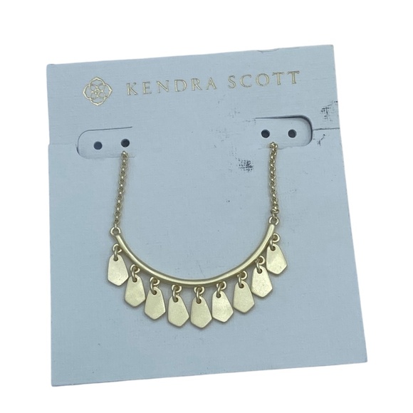 Kendra Scott Sydney Necklace and Earrings brushed mat gold tone NWT Set Lot - Picture 4 of 10